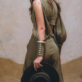 Find your unique style with Aya Sacred Wear's Sage Green Boho Crop Top and Pants.