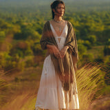 Olive Green Poncho Robe for Women, Boho Kimono Overcoat, Prom Cover Up - AYA Sacred Wear