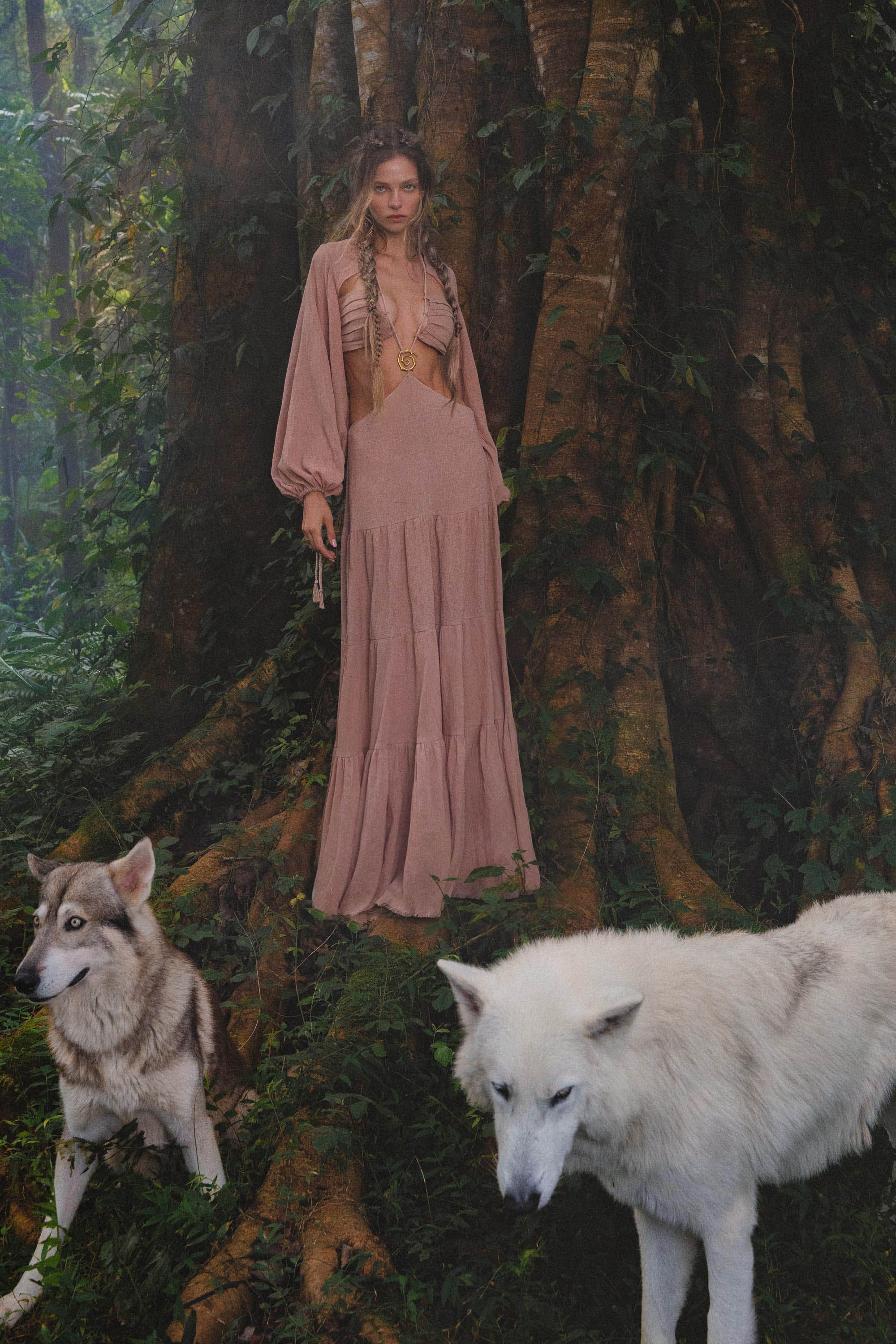 Samudra Dress in Blush Rose – Backless Boho Maxi Dress - AYA SW IDR