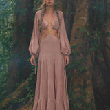 Samudra Dress in Blush Rose – Backless Boho Maxi Dress - AYA SW IDR