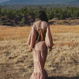 Samudra Dress in Blush Rose – Backless Boho Maxi Dress - AYA SW IDR