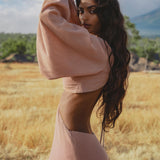 Samudra Dress in Blush Rose – Backless Boho Maxi Dress - AYA SW IDR