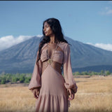 Samudra Dress in Blush Rose – Backless Boho Maxi Dress - AYA SW IDR