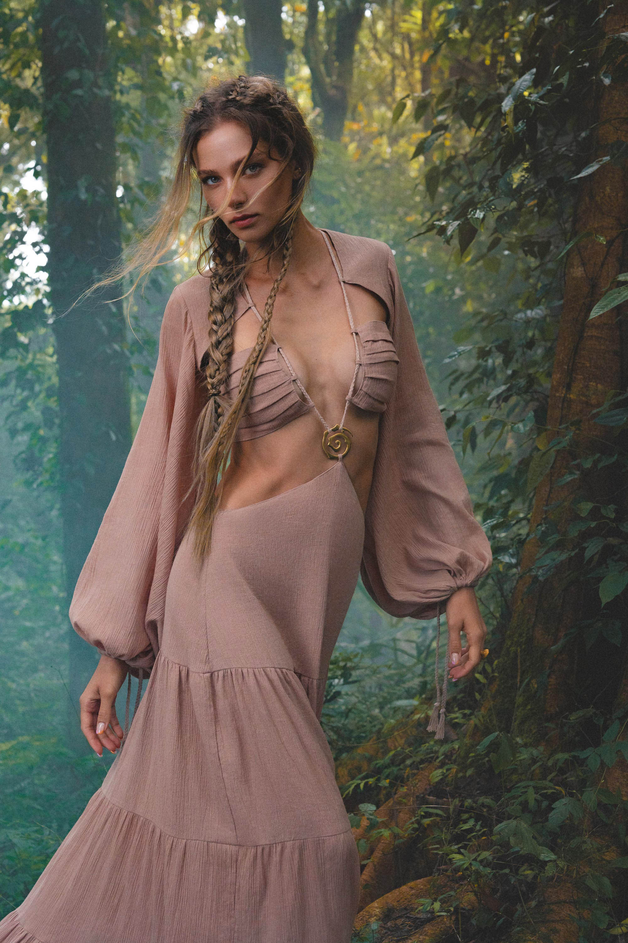 Samudra Dress in Blush Rose – Backless Boho Maxi Dress - AYA SW IDR