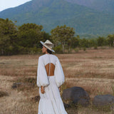 Samudra Dress in Celestial Mist Blue Colour – Organic Bohemian Garment - AYA SW IDR