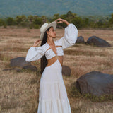 Samudra Dress in Celestial Mist Blue Colour – Organic Bohemian Garment - AYA SW IDR