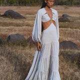 Samudra Dress in Celestial Mist Blue Colour – Organic Bohemian Garment - AYA SW IDR
