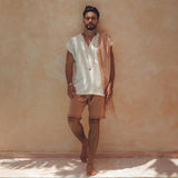 Sandalwood Colour Handwoven Cotton Shorts for Men - AYA SW IDR