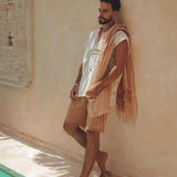 Sandalwood Colour Handwoven Cotton Shorts for Men - AYA SW IDR