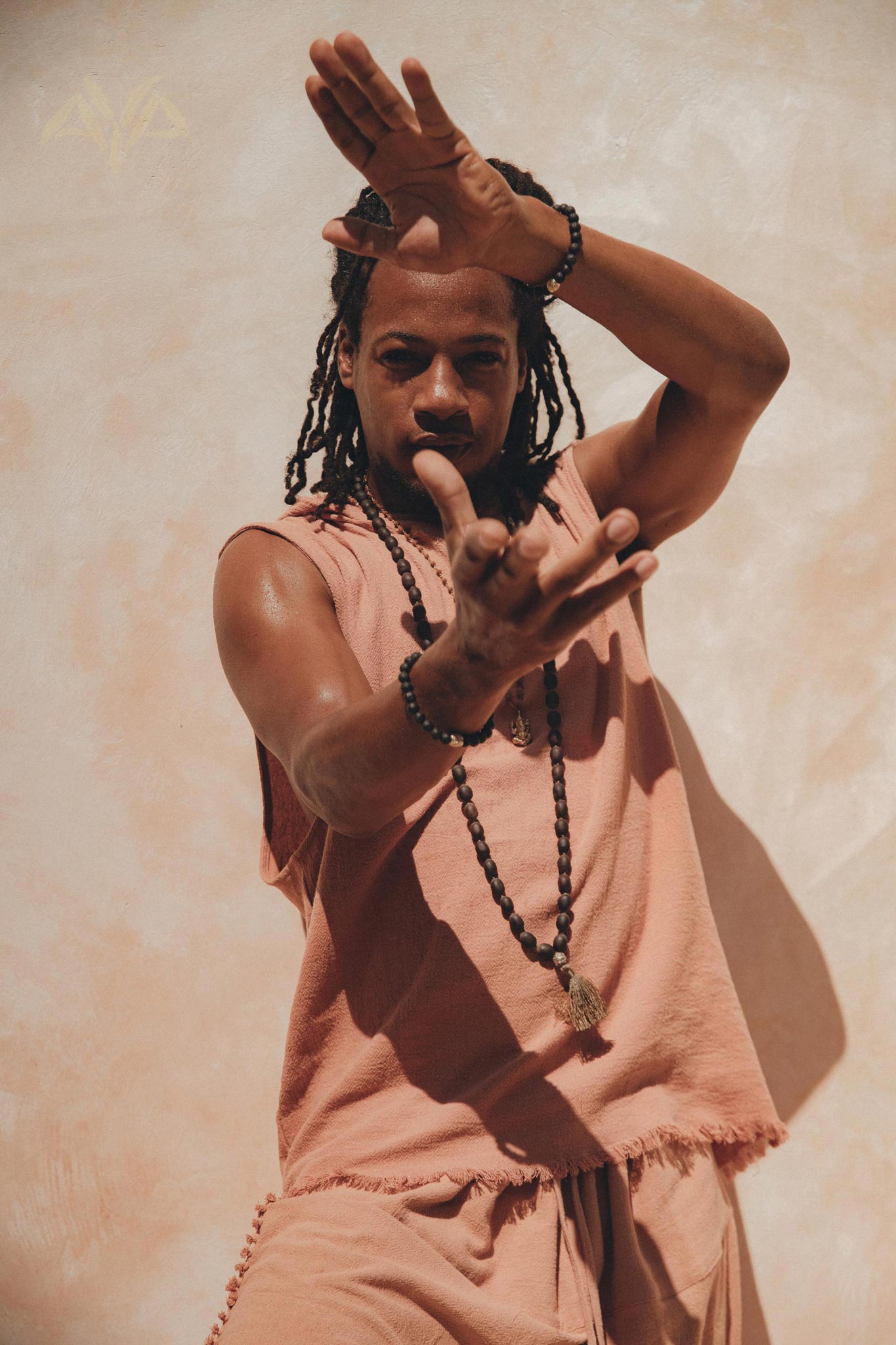 Sandalwood Colour Handwoven Cotton Sleeveless Hoody for Men - AYA SW IDR
