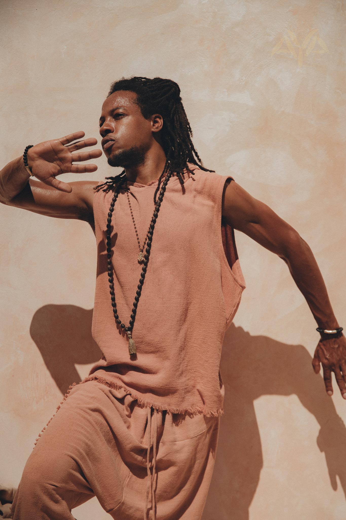 Sandalwood Colour Handwoven Cotton Sleeveless Hoody for Men - AYA SW IDR