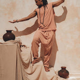 Sandalwood Orange Colour Handwoven Cotton Pants for Men - AYA SW IDR