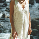 See Through Dress • Long Maxi Dress • Tribal Raw Cotton Cover - up - AYA SW IDR