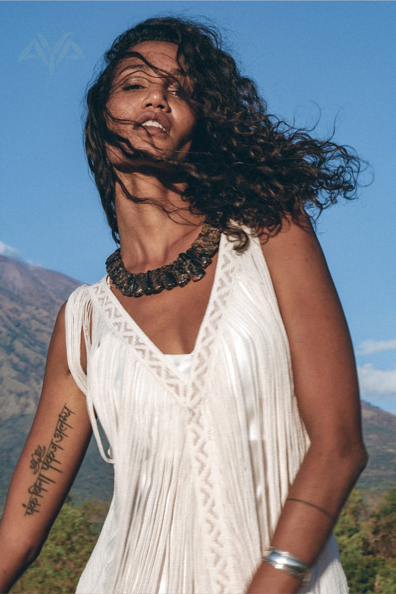 See Through Dress • Long Maxi Dress • Tribal Raw Cotton Cover - up - AYA SW IDR