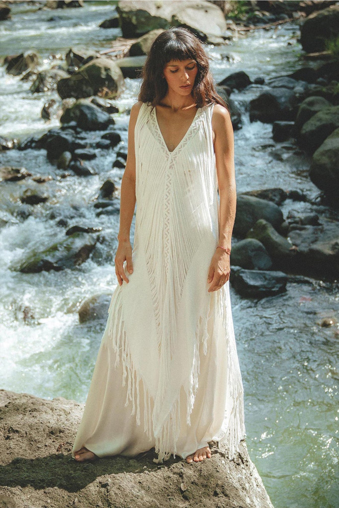 See Through Dress • Long Maxi Dress • Tribal Raw Cotton Cover - up - AYA SW IDR