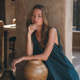See Through Dress • Navy Blue Long Maxi Dress • Tribal Raw Cotton Cover - up - AYA SW IDR