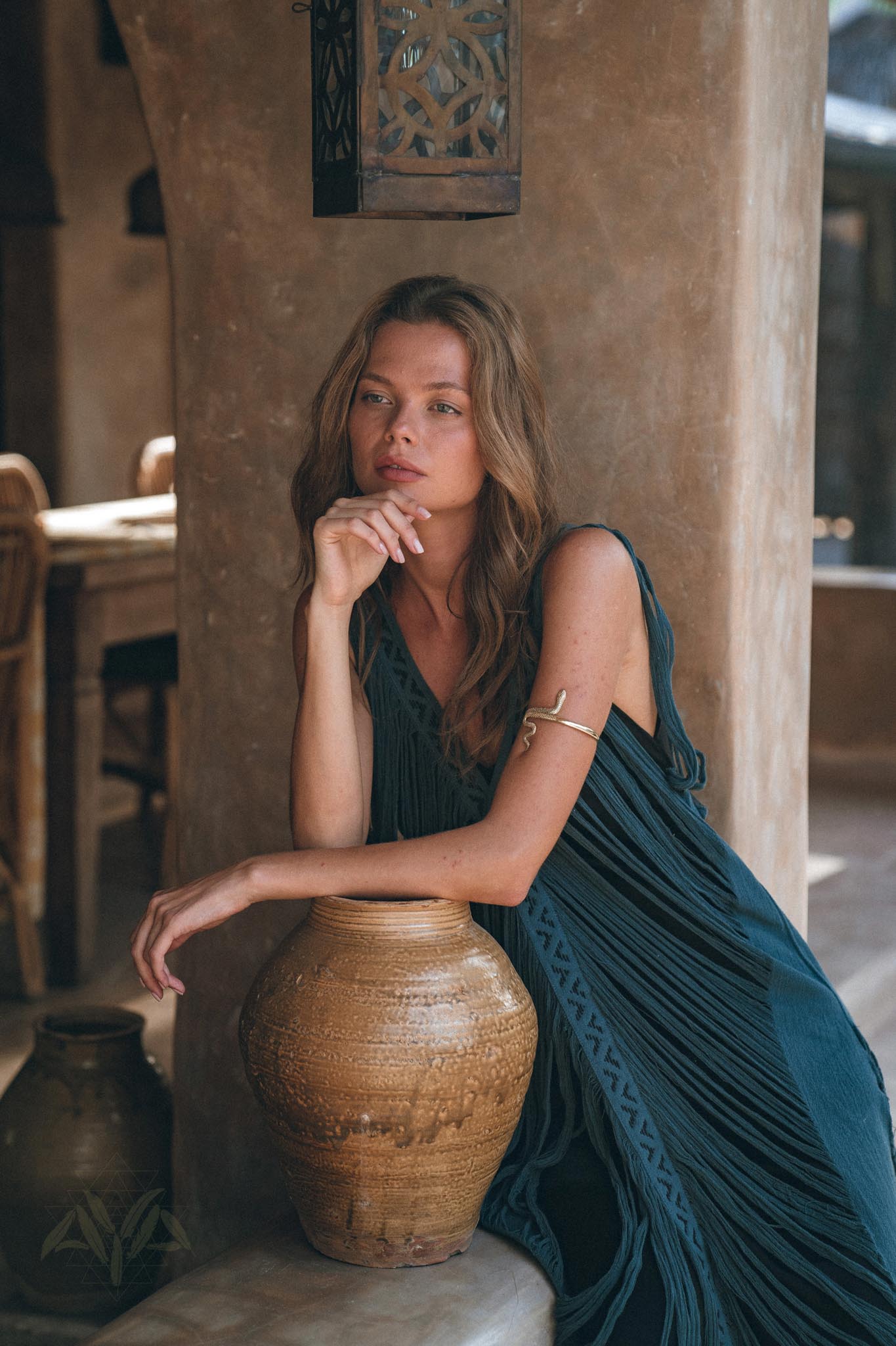See Through Dress • Navy Blue Long Maxi Dress • Tribal Raw Cotton Cover - up - AYA SW IDR