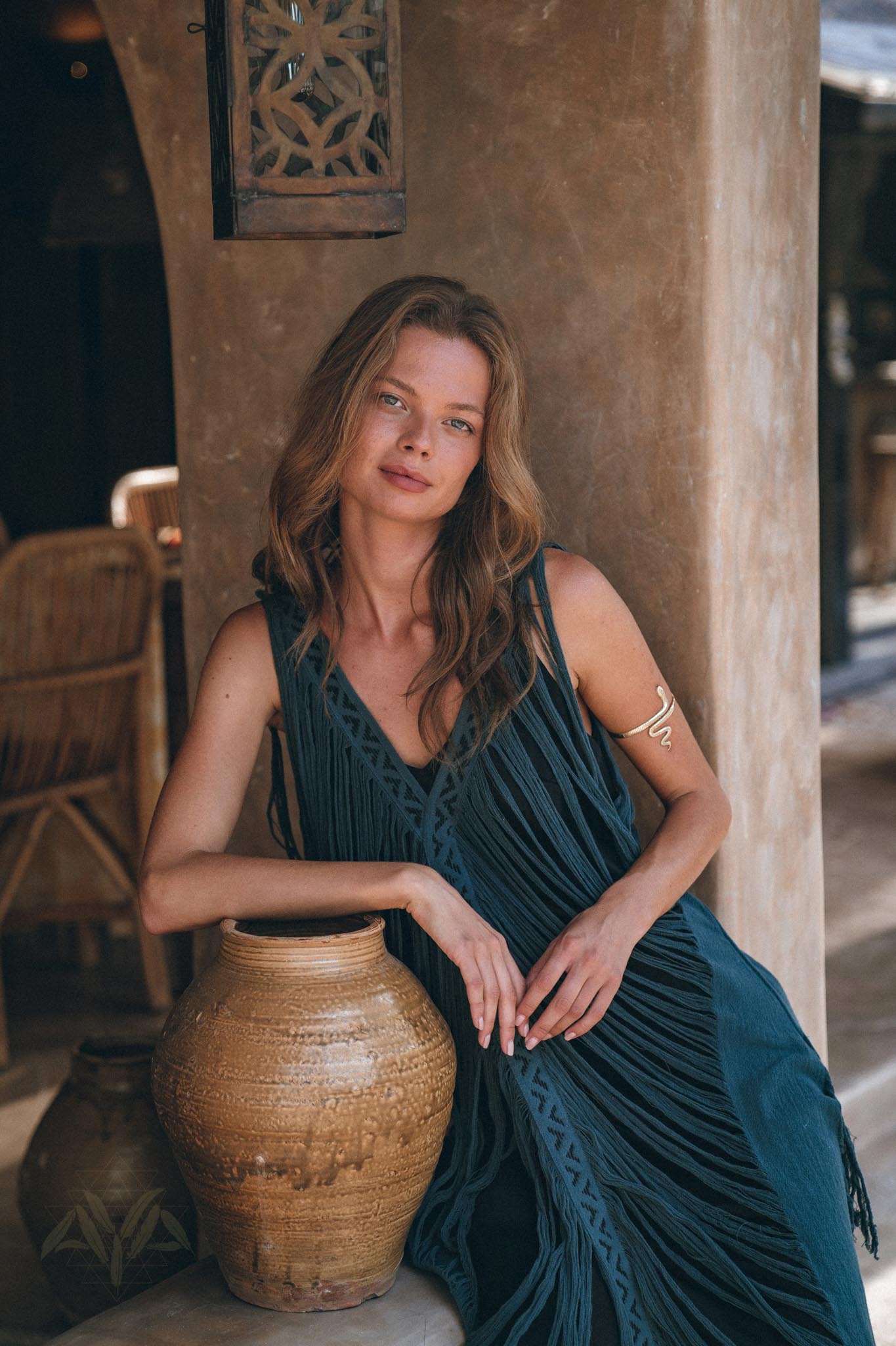 See Through Dress • Navy Blue Long Maxi Dress • Tribal Raw Cotton Cover - up - AYA SW IDR