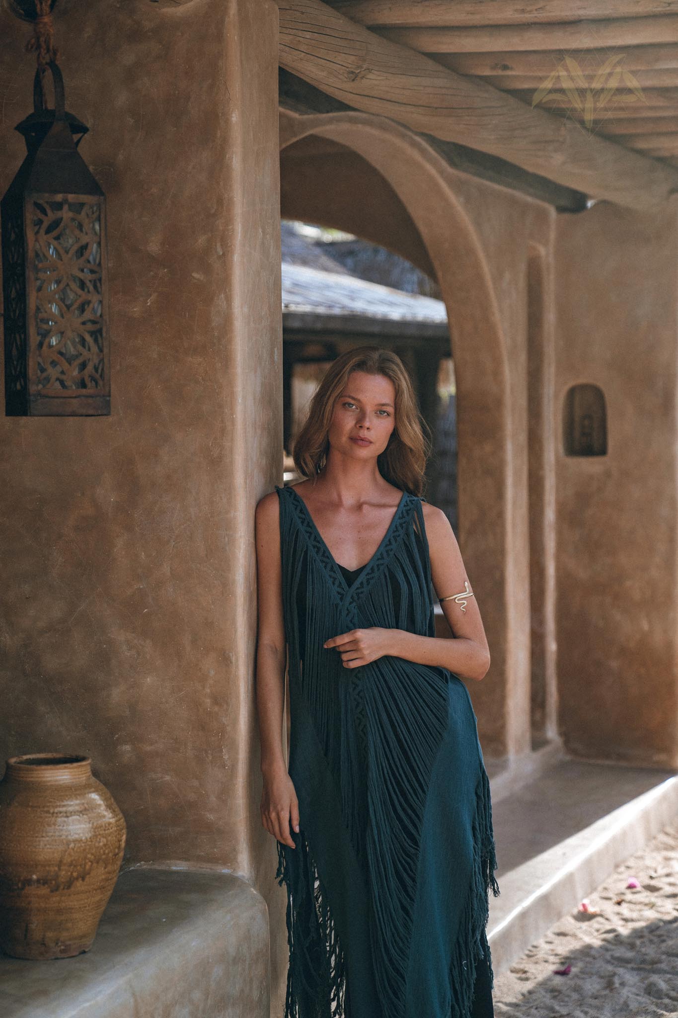 See Through Dress • Navy Blue Long Maxi Dress • Tribal Raw Cotton Cover - up - AYA SW IDR