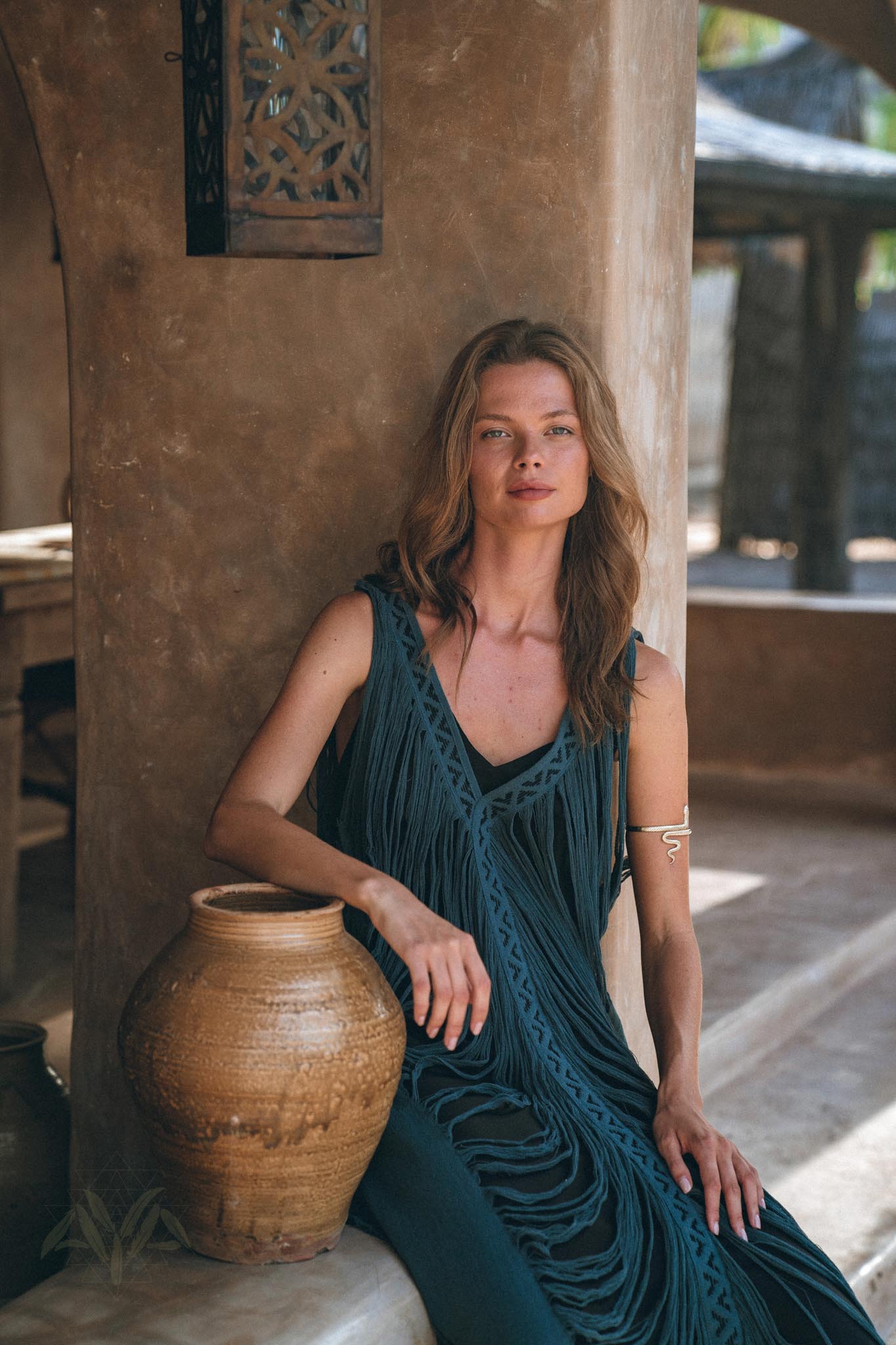 See Through Dress • Navy Blue Long Maxi Dress • Tribal Raw Cotton Cover - up - AYA SW IDR