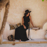 Selkie Dress Black• Open Sides Macrame Robes Dress • Organic Dress - AYA SW IDR