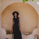 Selkie Dress Black• Open Sides Macrame Robes Dress • Organic Dress - AYA SW IDR