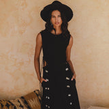 Selkie Dress Black• Open Sides Macrame Robes Dress • Organic Dress - AYA SW IDR