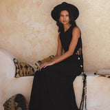 Selkie Dress Black• Open Sides Macrame Robes Dress • Organic Dress - AYA SW IDR
