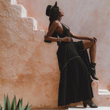Shakti Dress • Black Gothic Cocktail Dress • Boho Summer Dress - AYA SW IDR