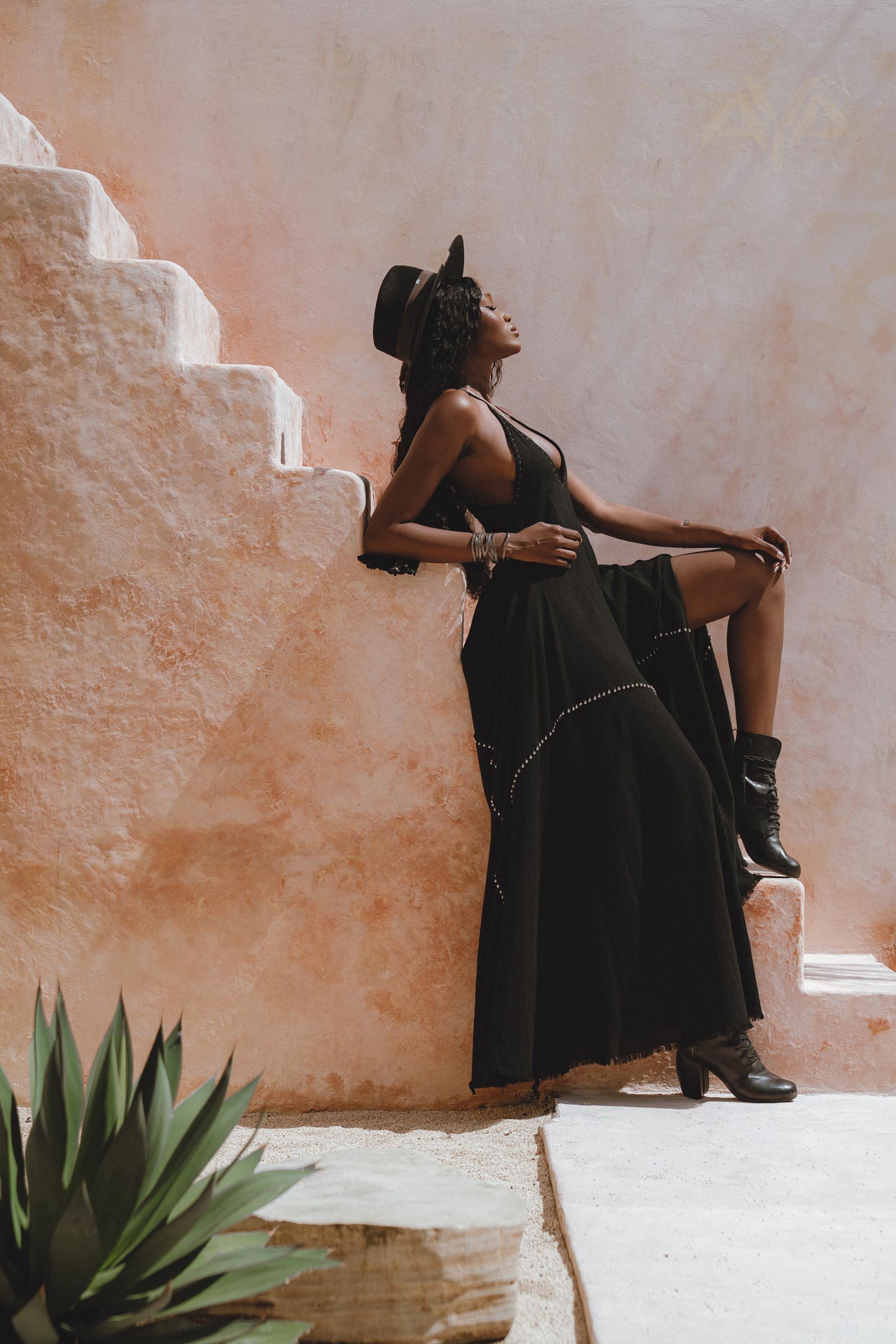Shakti Dress • Black Gothic Cocktail Dress • Boho Summer Dress - AYA SW IDR