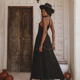 Shakti Dress • Black Gothic Cocktail Dress • Boho Summer Dress - AYA SW IDR