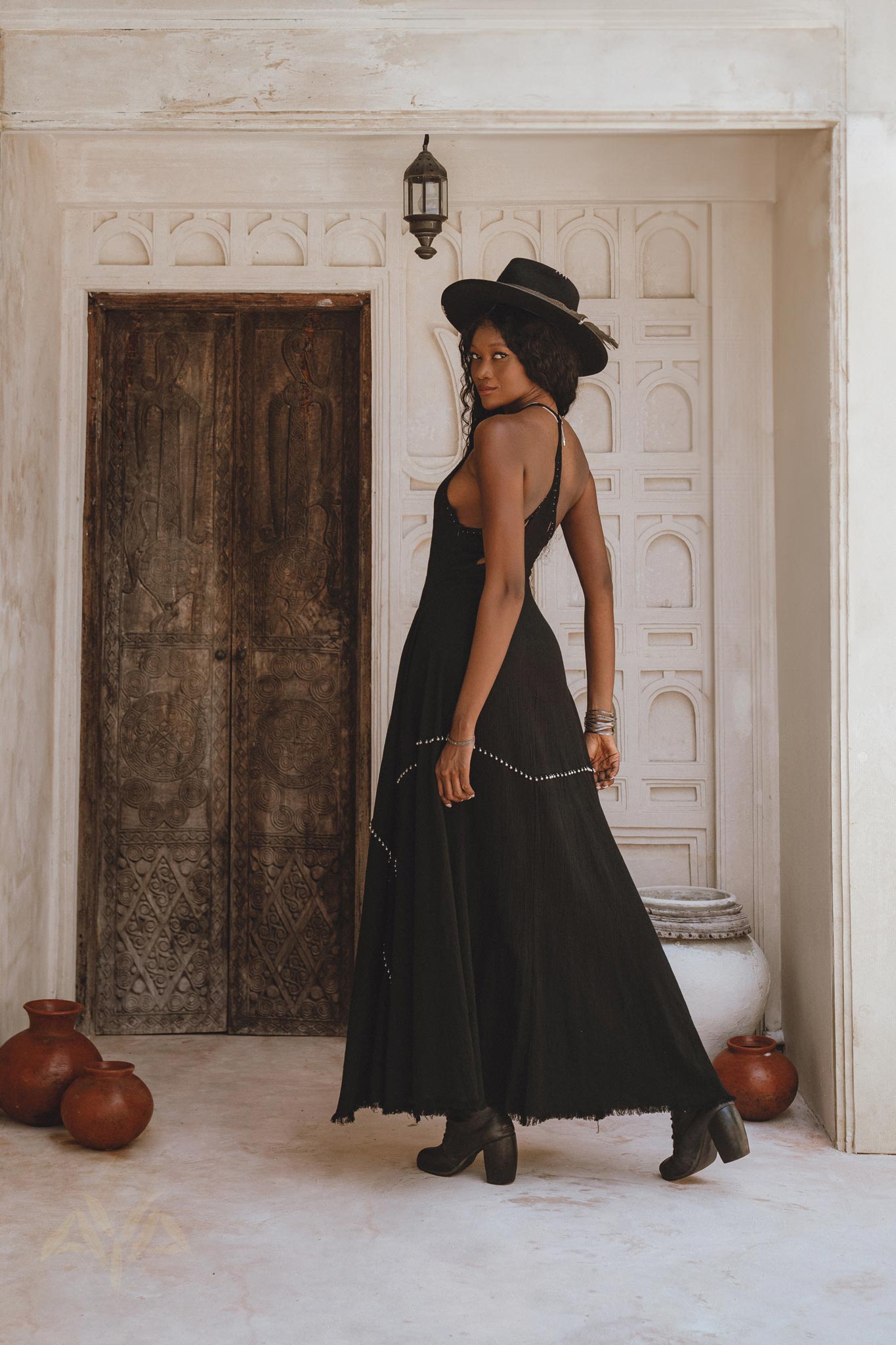 Shakti Dress • Black Gothic Cocktail Dress • Boho Summer Dress - AYA SW IDR