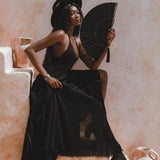 Shakti Dress • Black Gothic Cocktail Dress • Boho Summer Dress - AYA SW IDR