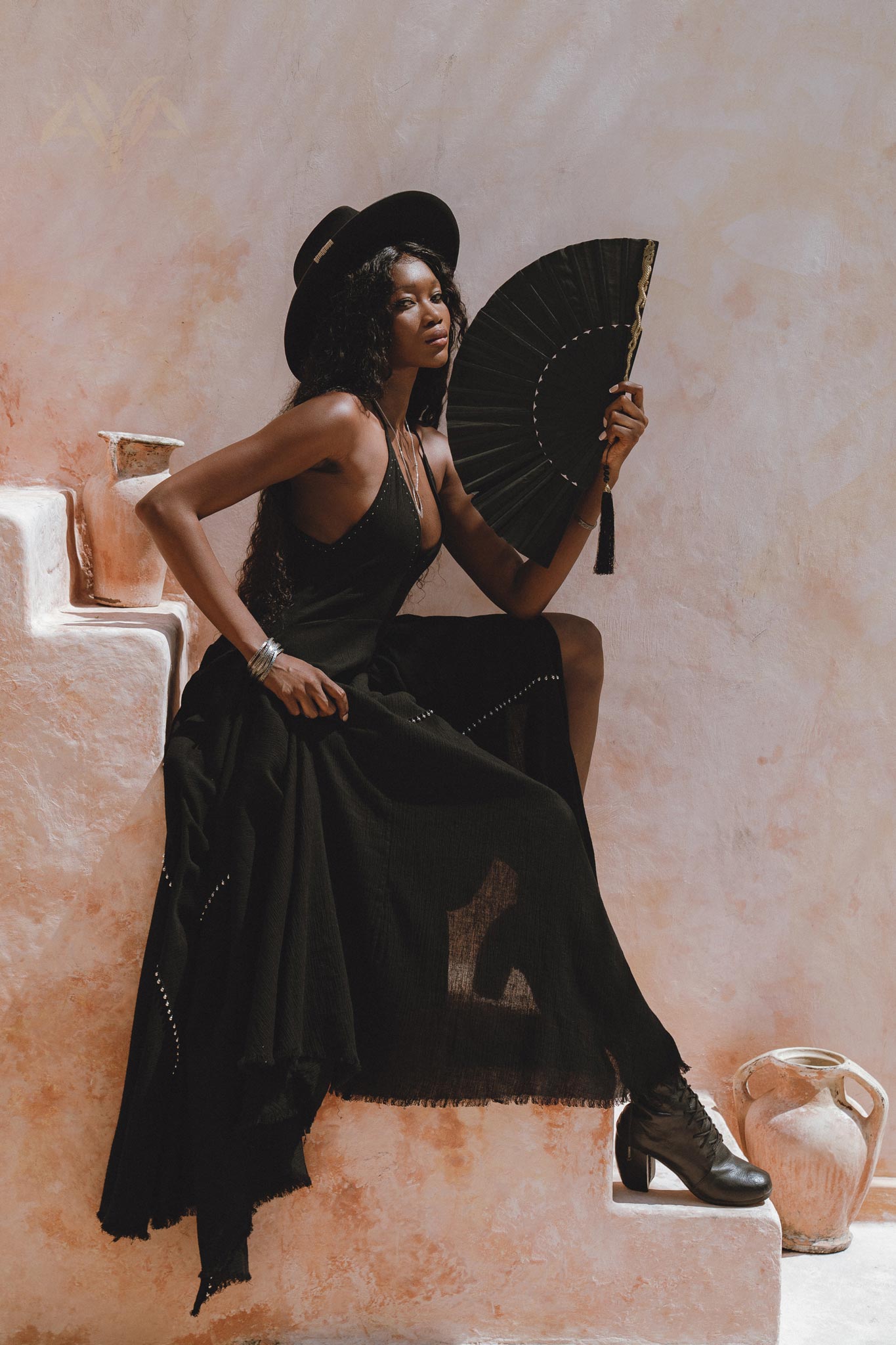 Shakti Dress • Black Gothic Cocktail Dress • Boho Summer Dress - AYA SW IDR