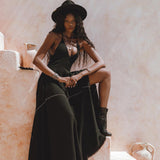 Shakti Dress • Black Gothic Cocktail Dress • Boho Summer Dress - AYA SW IDR