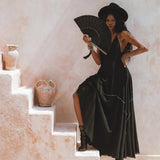Shakti Dress • Black Gothic Cocktail Dress • Boho Summer Dress - AYA SW IDR