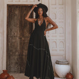 Shakti Dress • Black Gothic Cocktail Dress • Boho Summer Dress - AYA SW IDR