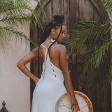 Shakti Dress • Off White Sexy Open Neckline Dress • Hippie Dress - AYA SW IDR
