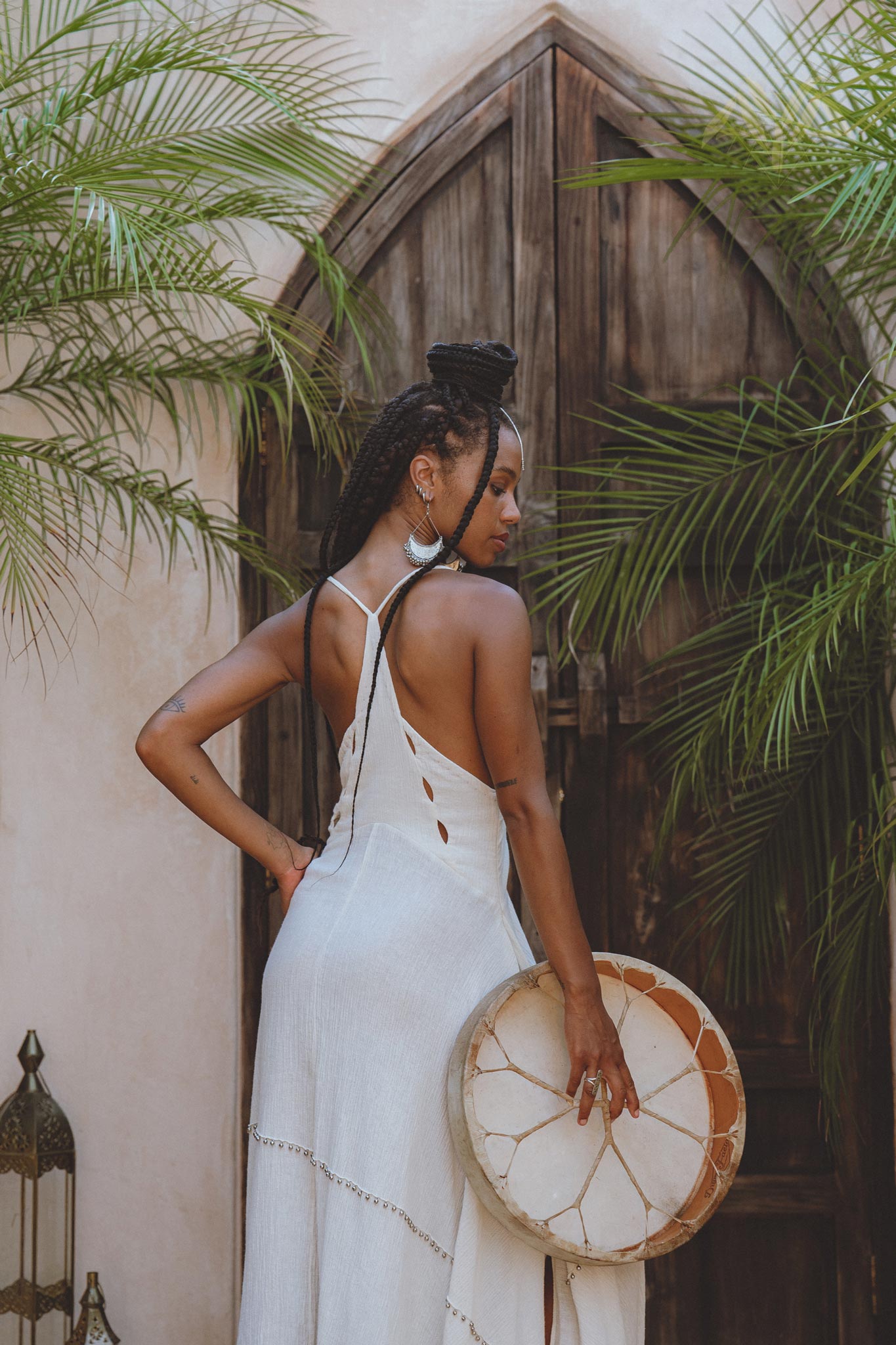 Shakti Dress • Off White Sexy Open Neckline Dress • Hippie Dress - AYA SW IDR