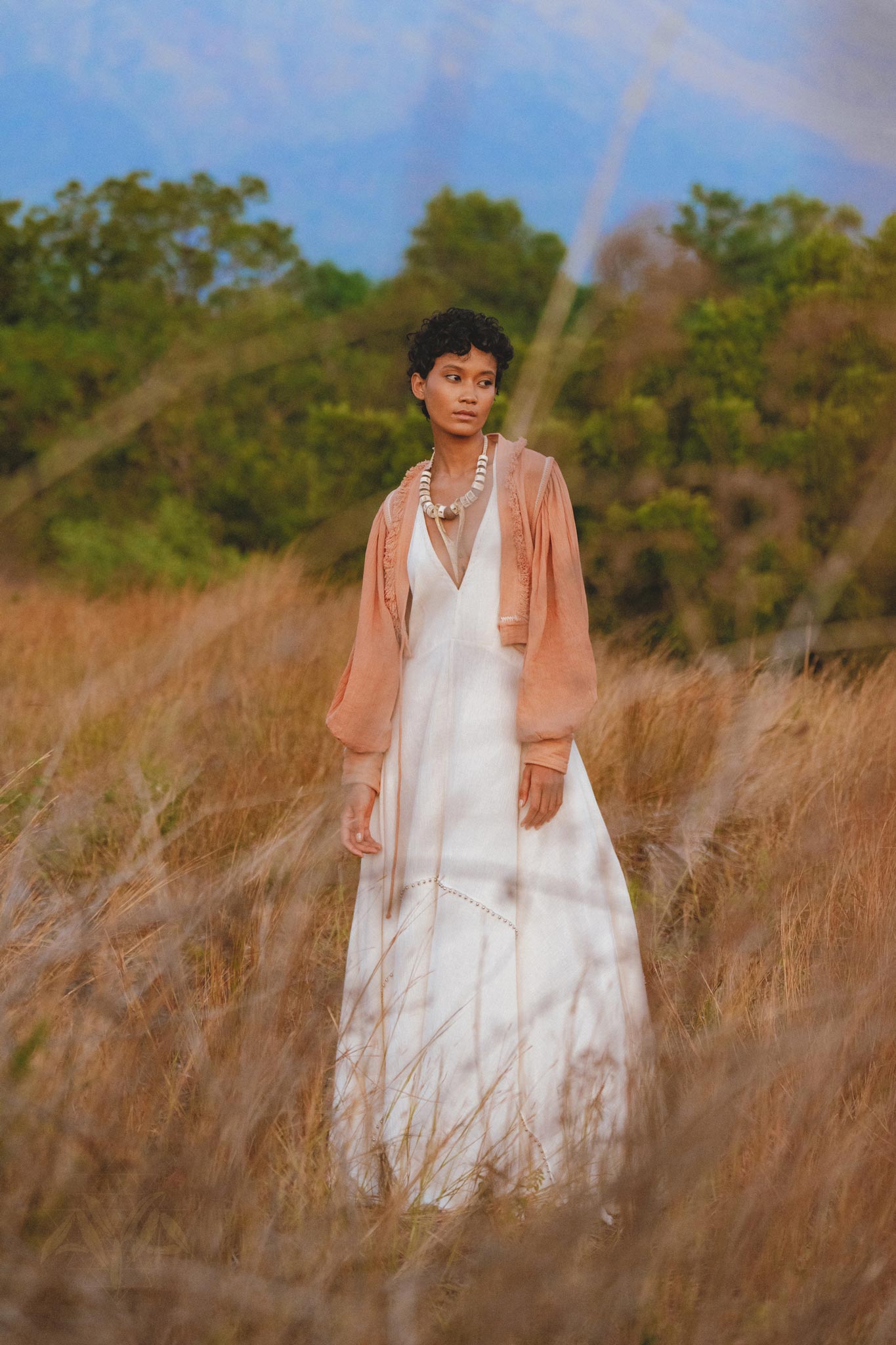 Shakti Dress • Off White Sexy Open Neckline Dress • Hippie Dress - AYA SW IDR