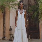 Shakti Dress • Off White Sexy Open Neckline Dress • Hippie Dress - AYA SW IDR