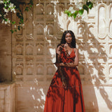 Shakti Dress • Red Boho Jingle Bells Dress • Sexy Open Neckline Dress - AYA SW IDR