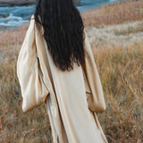 Silk Kimono Robe in Inka Gold — Relaxed Bohemian Cardigan - AYA SW IDR