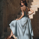 Sky Blue Bohemian Dress • Boho Bridesmaid Dress - AYA SW IDR