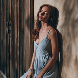 Sky Blue Bohemian Dress • Boho Bridesmaid Dress - AYA SW IDR