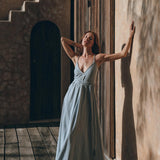 Sky Blue Bohemian Dress • Boho Bridesmaid Dress - AYA SW IDR