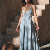 Sky Blue Bohemian Dress • Boho Bridesmaid Dress - AYA SW IDR