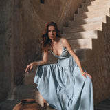 Sky Blue Bohemian Dress • Boho Bridesmaid Dress - AYA SW IDR