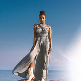 Sky Blue Greek Goddess Prom Boho Dress - AYA SW IDR