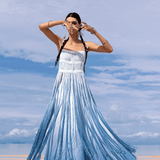 Sky Blue Macrame Slip Over • Tribal Goddess Sheer Overlay Dress - AYA SW IDR